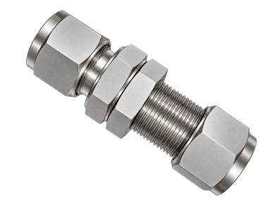 DSU stainless steel compression fitting — representative colored series image; dimensions vary by model.