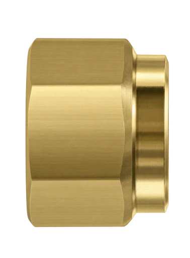 DNA brass compression fitting — representative colored series image; dimensions vary by model.