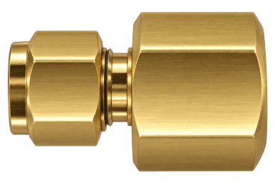 DSA brass compression fitting — representative colored series image; dimensions vary by model.