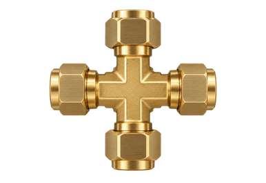 DXA brass compression fitting — representative colored series image; dimensions vary by model.