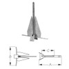 22 lb Hot Dipped Galvanized Deluxe Fluke Anchor for Boats 35 to 38 Feet Long