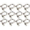 12 Pack of 1/4 Inch Stainless Steel Anchor Shackles 3,000 lbs Breaking Strength
