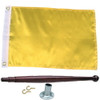 12 x 18 Solid Yellow Port Clearance Flag Kit for Boats - Flag, Pole and Holder
