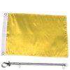 12 x 18 Solid Yellow Port Clearance Rail Mount Flag Kit for Boats - Flag & Pole