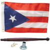 12 x 18 Puerto Rico Flag Kit for Boats - Flag, Pole and Holder