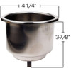 Recessed Mount Stainless Steel Drink Holder for Boats - Fits 3-5/8 Inch Hole