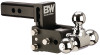 B&W - TOW & STOW - RECEIVER HITCH - ï»¿Description: Tri Ball Receiver: 2" Rise: 5.5" Drop: 5"  Model 8