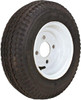 LOADSTAR - 8" BIAS TIRE AND WHEEL ASSEMBLY - Tire: 480-8 K371 Bolt Pattern: 4 on 4" Wheel: Solid Finish: White Load Range: B Ply: 4 Max Load: 590 lbs.