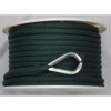 3/8 Inch x 100 Ft Forest Green Double Braid Nylon Anchor Line for Boats
