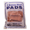 Western Pacific Trading Bronze Wool Pads, Fine Grade - Pack of 3 Pads