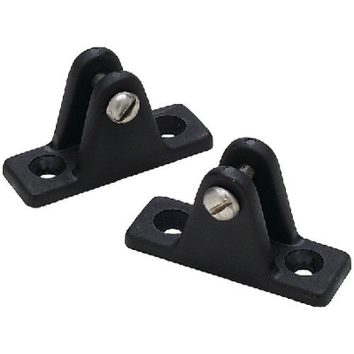 Beler 2-Pack Black Nylon 90-Degree Deck Hinges For Boat Bimini Tops - Removable Pin