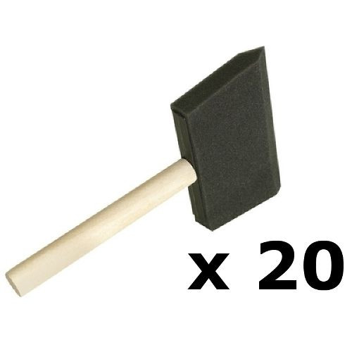 Seachoice 20 Pack of 4 Inch Foam Paint Brushes for Enamel, Latex, Stain