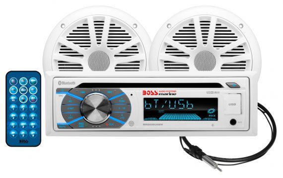 Boss Marine CD / USB/ SD / AM / FM / Bluetooth Marine Stereo Package ...