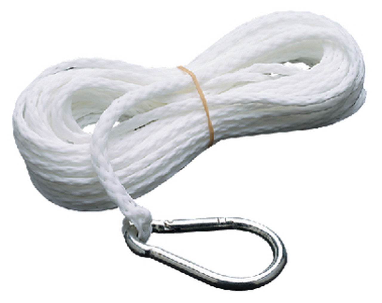 3/8 Inch x 75 Ft Hollow Braid Polypropylene Anchor Line with Hook for Boats  - White's Marine