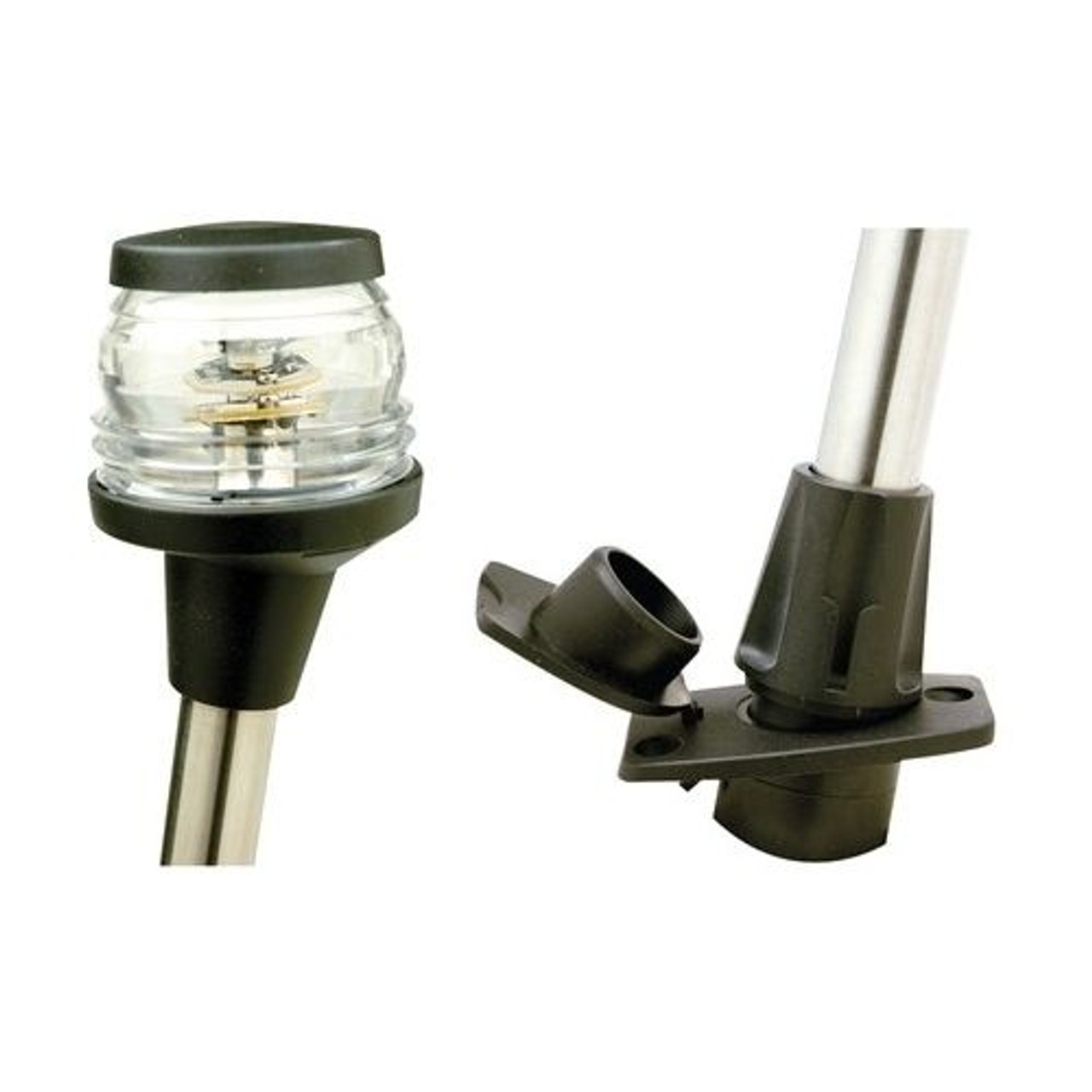 48 Inch LED Stow-A-Way All Around White Navigation Light and Base for Boats