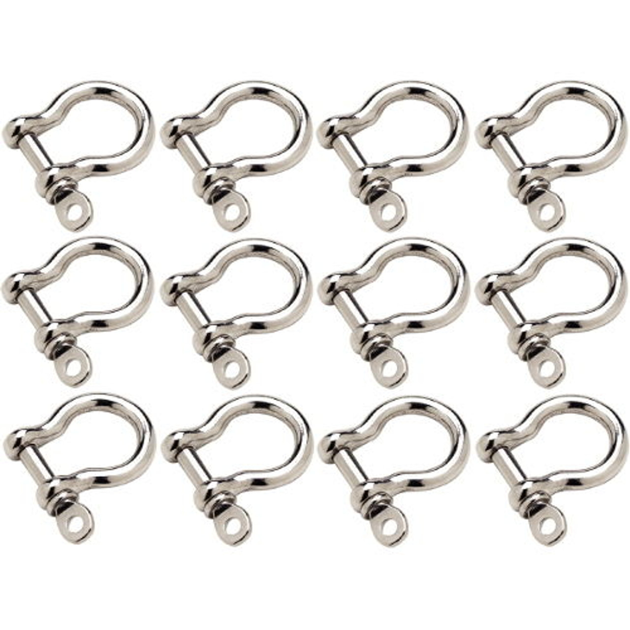 12 Pack of 5/16 Inch Stainless Steel Anchor Shackles 5,000 lbs Breaking Strength