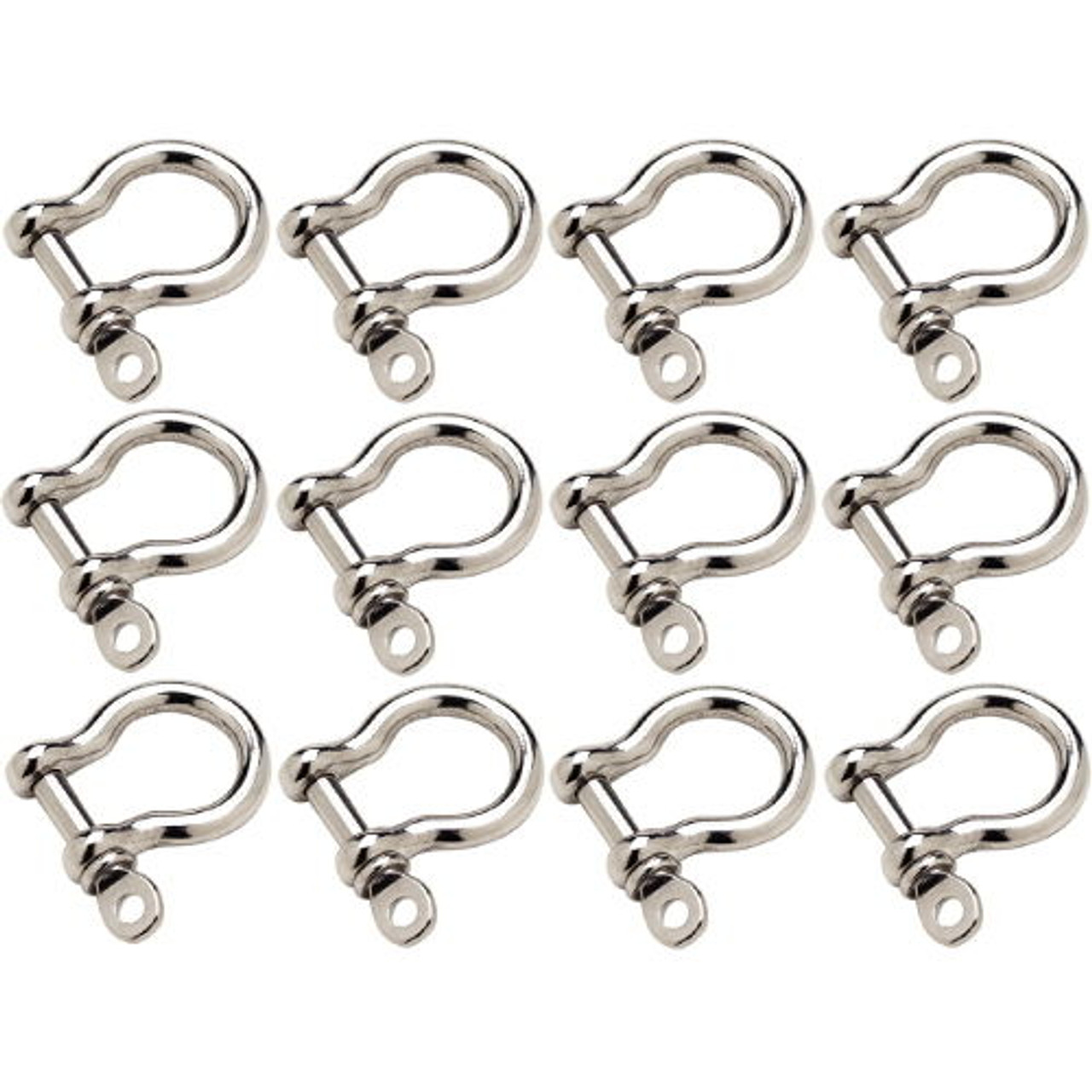 12 Pack of 3/8 Inch Stainless Steel Anchor Shackles 8,000 lbs Breaking Strength