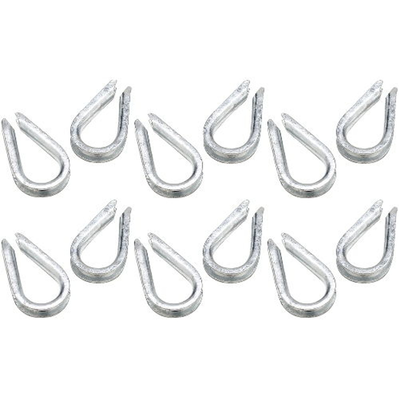 12 Pack of 3/8 Inch Galvanized Wire Rope Anchor Line Thimbles for Boats