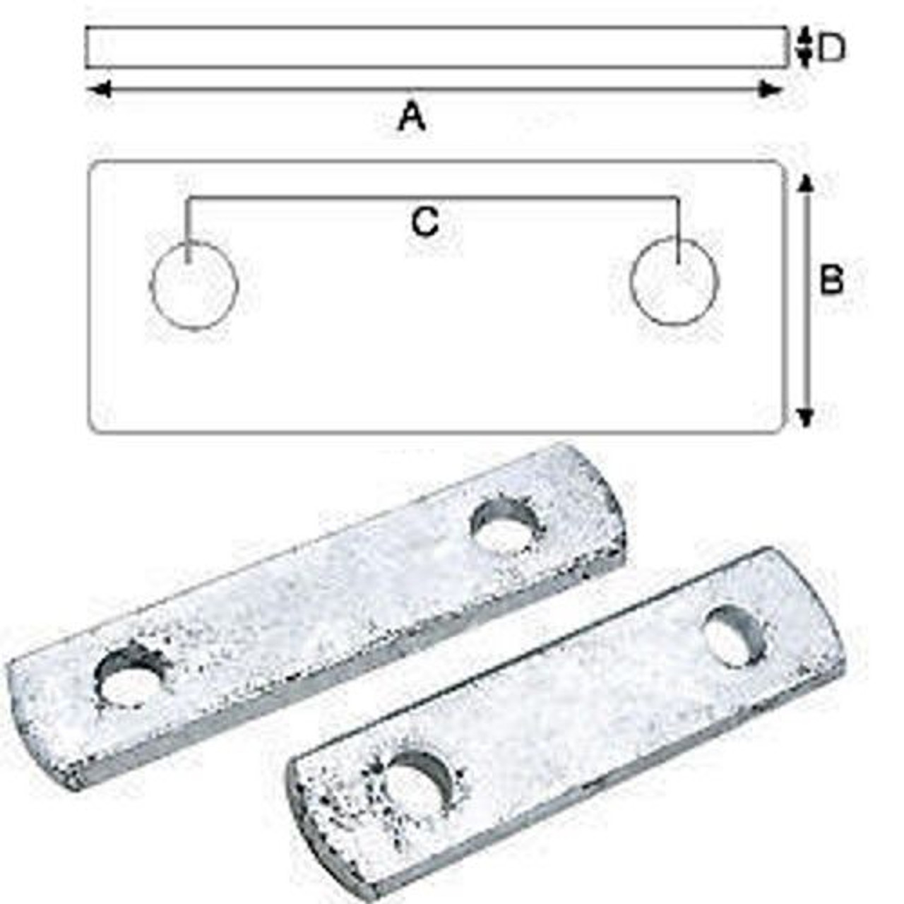 2 pack of 4-1/4 Inch Frame Boat Trailer Zinc Plated Frame Tie Plates