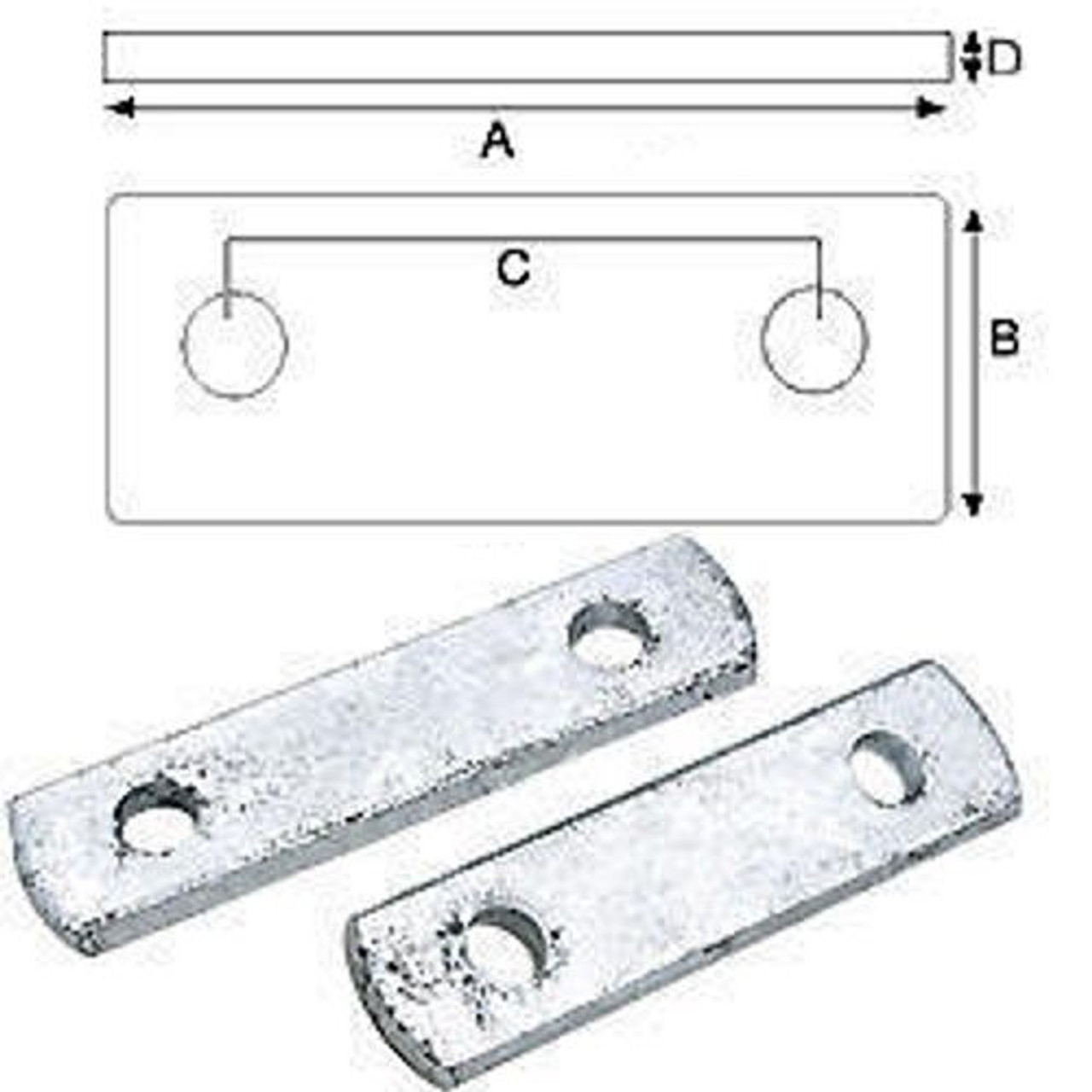2 pack of 5-1/8 Inch Frame Boat Trailer Zinc Plated Frame Tie Plates