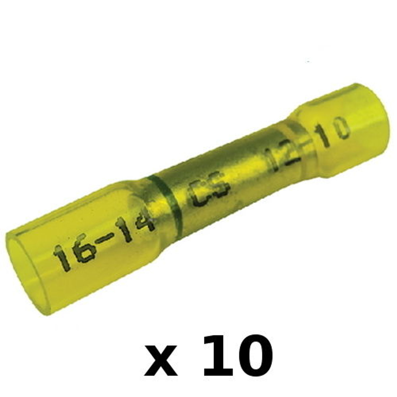 10 Pack 12-10 AWG to 16-14 AWG Step Down Heat Shrink Butt Connector Terminals