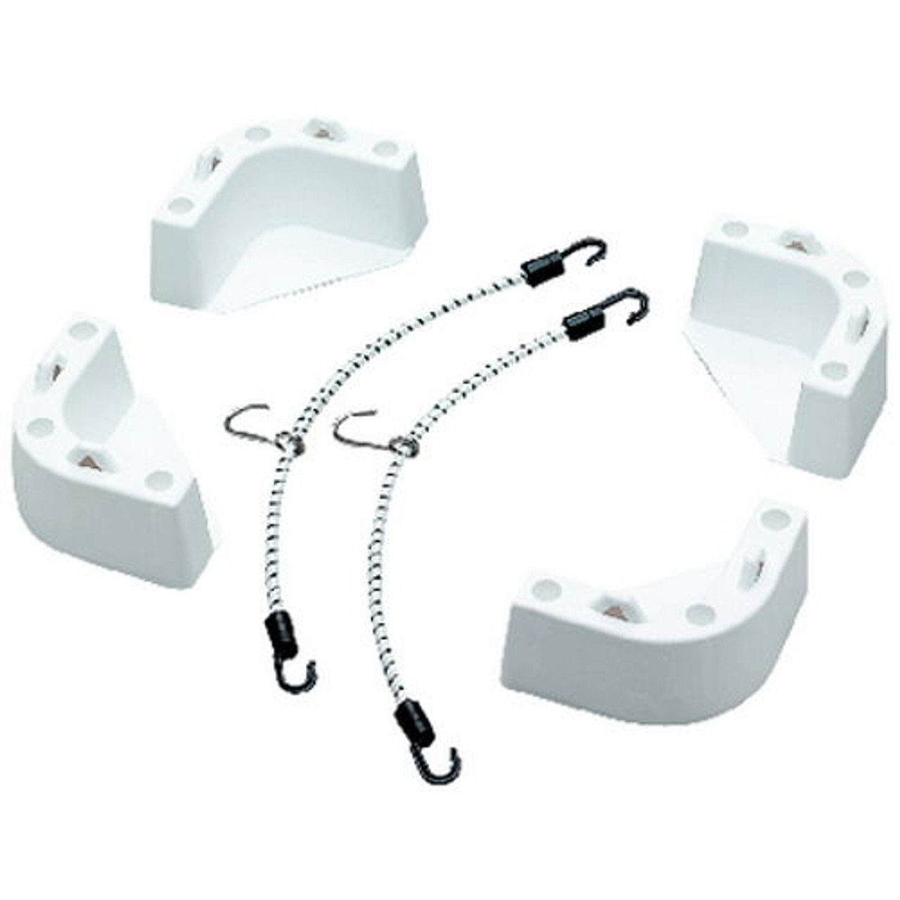 White Plastic Cooler Mounting Kit for Boats - Keeps Cooler Secured in Place