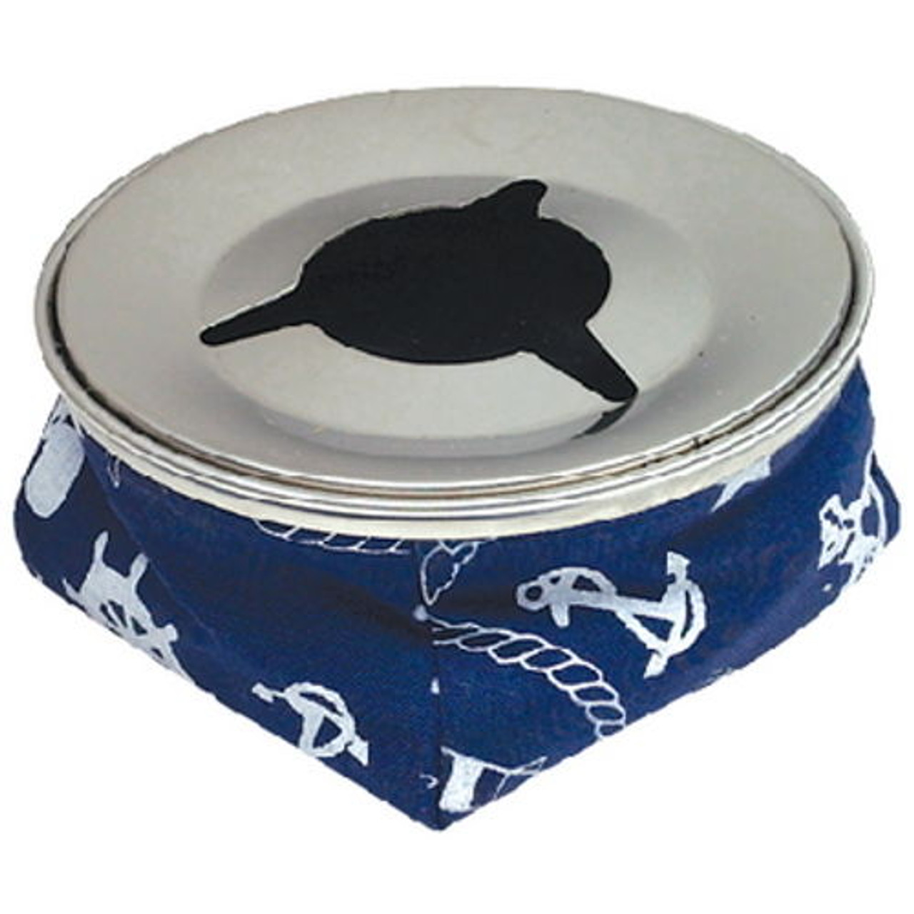 Navy Blue Non Slip Windproof Ashtray with Stainless Steel Top for Boats