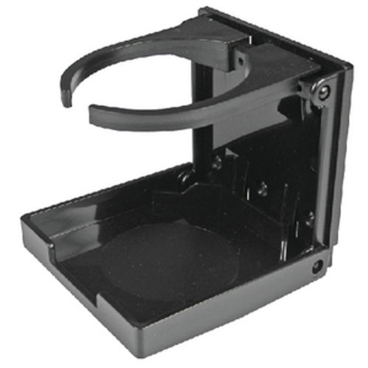 Black Plastic Folding Drink Holder with Adjustable Arms for Boats