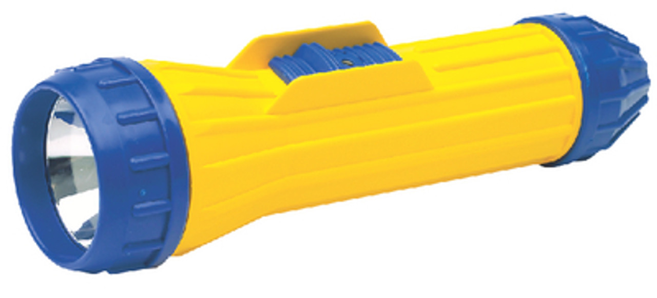 Weatherproof Yellow and Blue Heavy Duty Plastic Flashlight for Boats