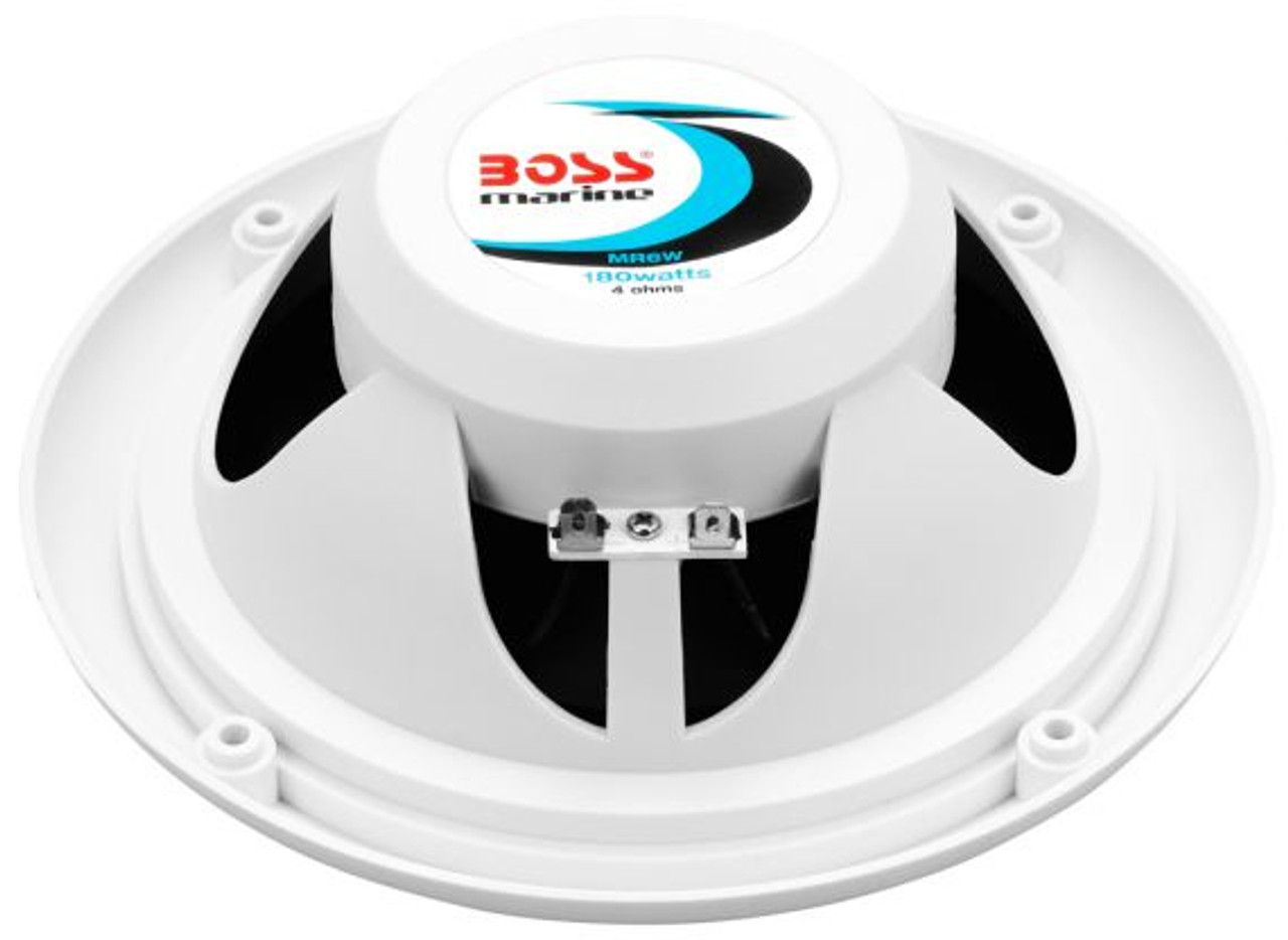 Boss Marine Pair of 6-1/2" White 2-Way Marine Full Range 180 Watt Speakers