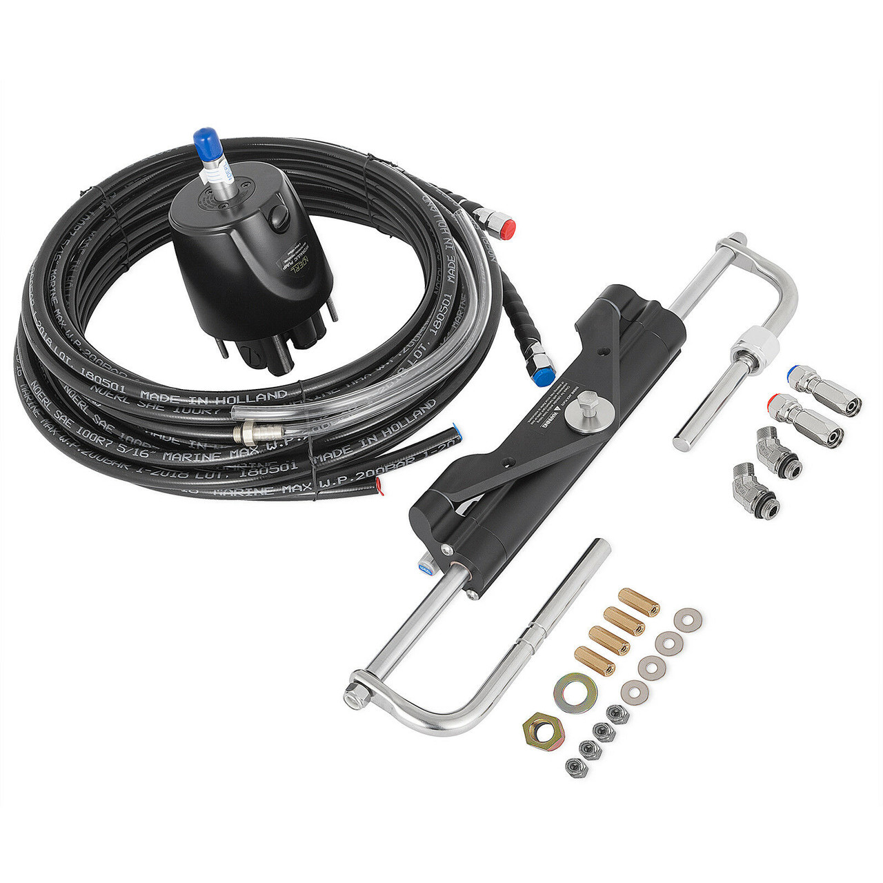 Boat Hydraulic Outboard Steering System Kit - Up To 150 HP and 55 MPH