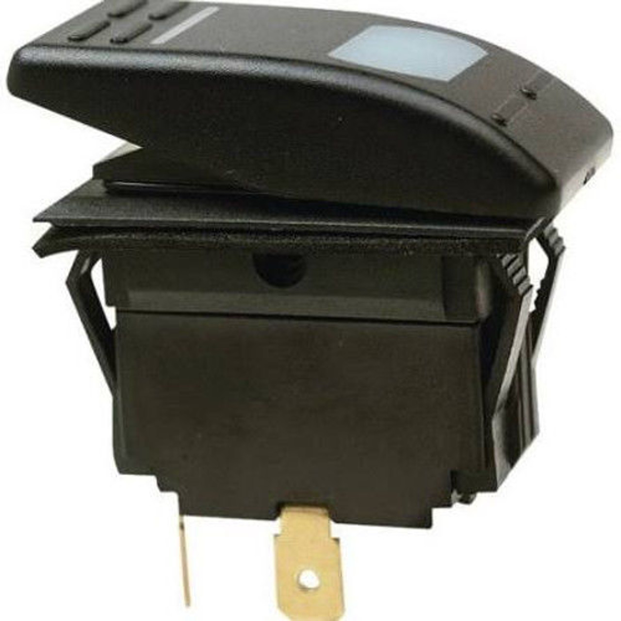 Black Illuminated SPST 2 Position On / Off Rocker Switch for Boats