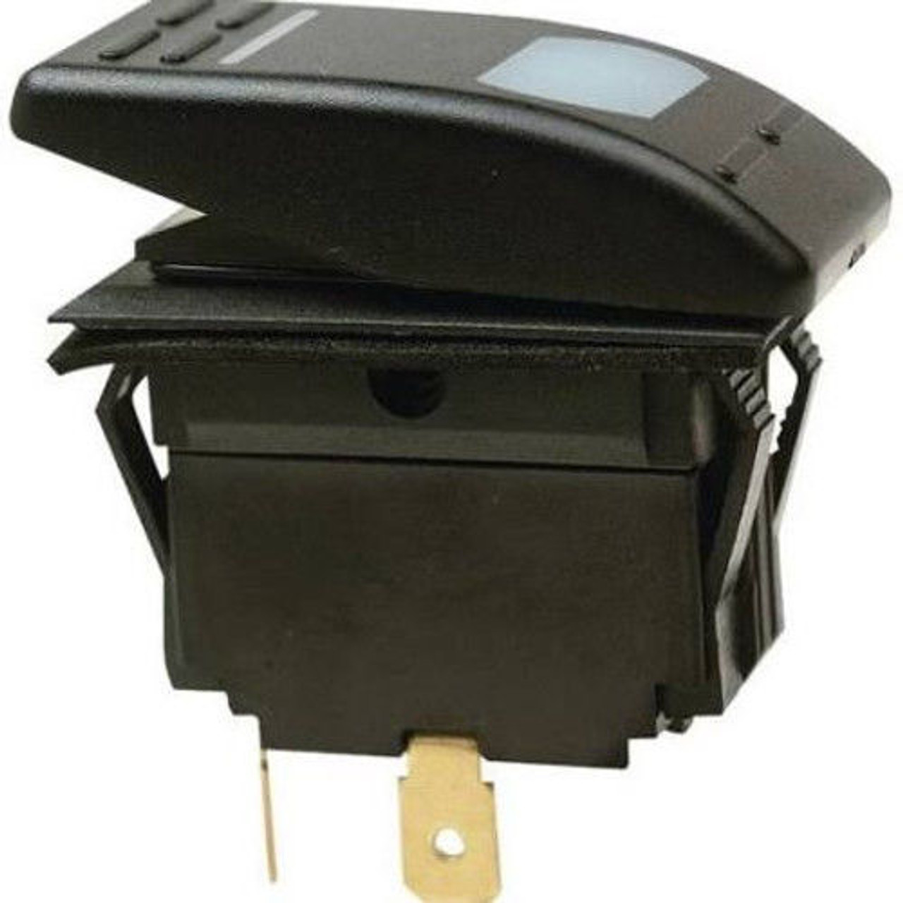 Black Illuminated SPDT 3 Position Momentary On / Off / On Rocker Switch