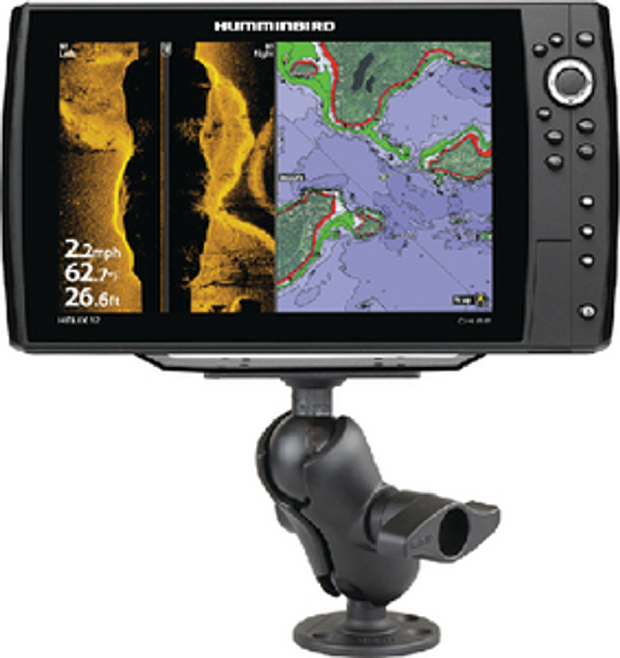 RAMÂ® HEAVY DUTY MOUNT FOR HUMMINBIRD HELIX & SOLIX SERIES - ï»¿Ball:ï»¿ 2.25"