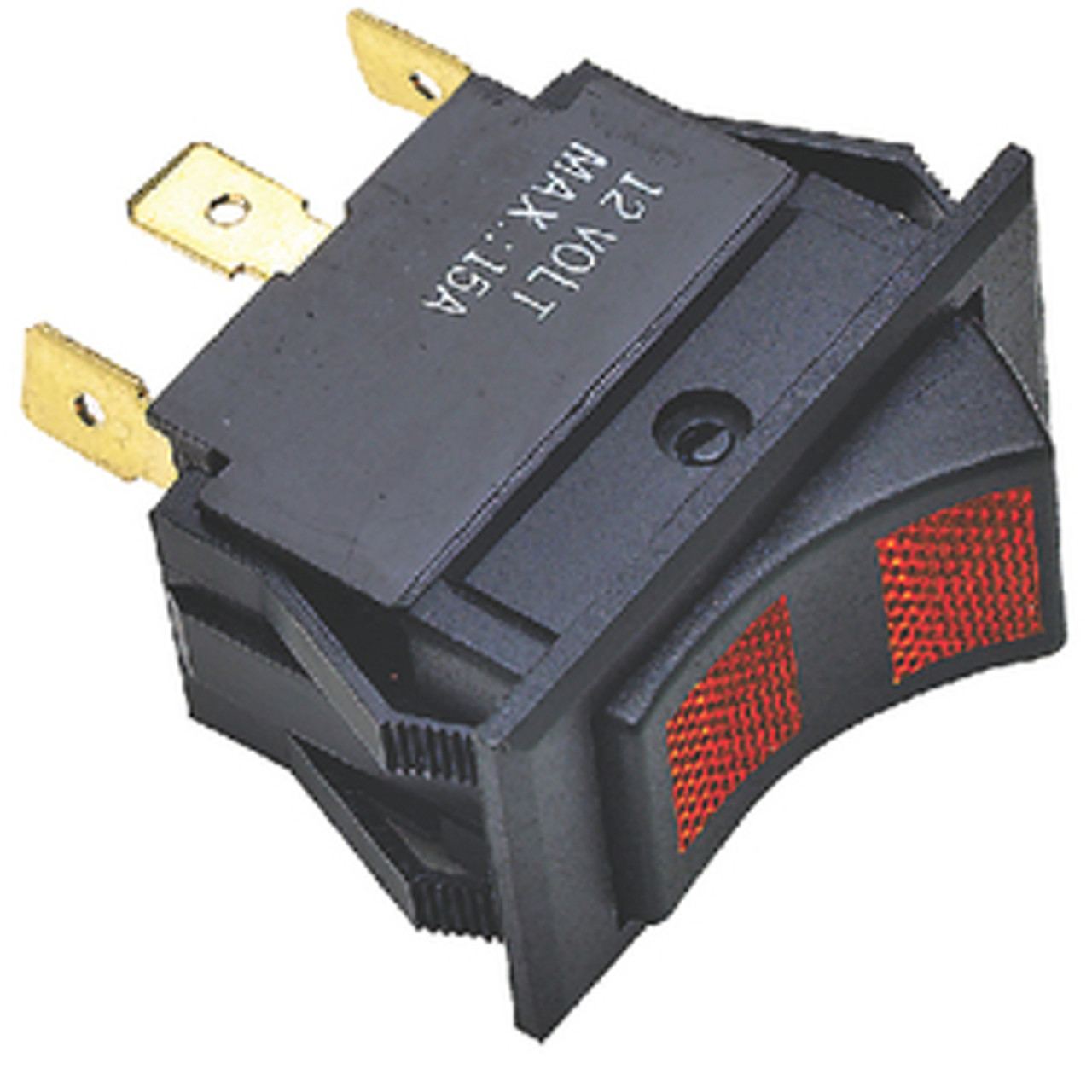 Black Illuminated DPDT 3 Position On / Off / On Rocker Switch for Boats