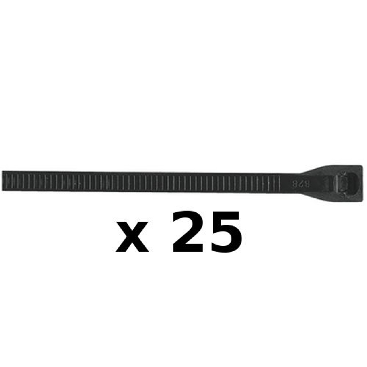 25 Pack of 7-1/2 Inch Black UV Resistant Cable Ties for Boats