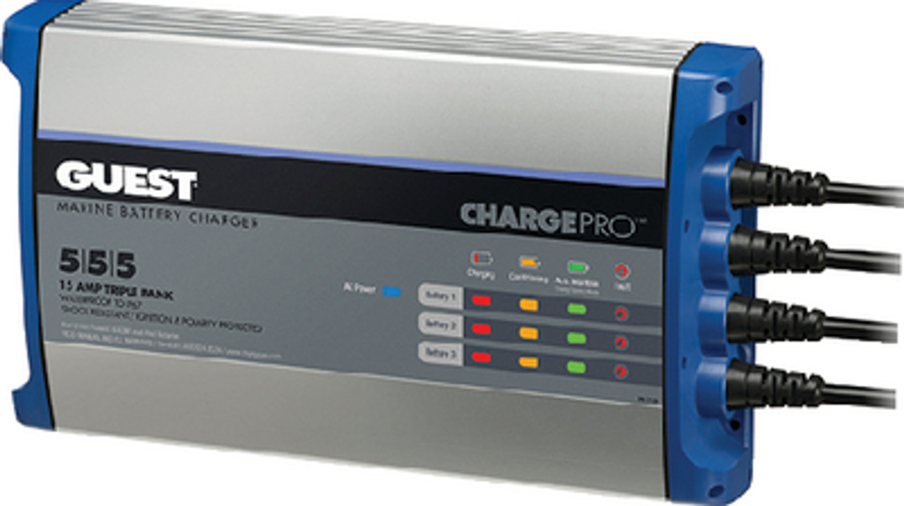 GUESTÂ® - Charge Pro TM On-Board Battery Chargers - Description: ChargePro 15A 3 Bank, 12/24/36V, 120V lnput