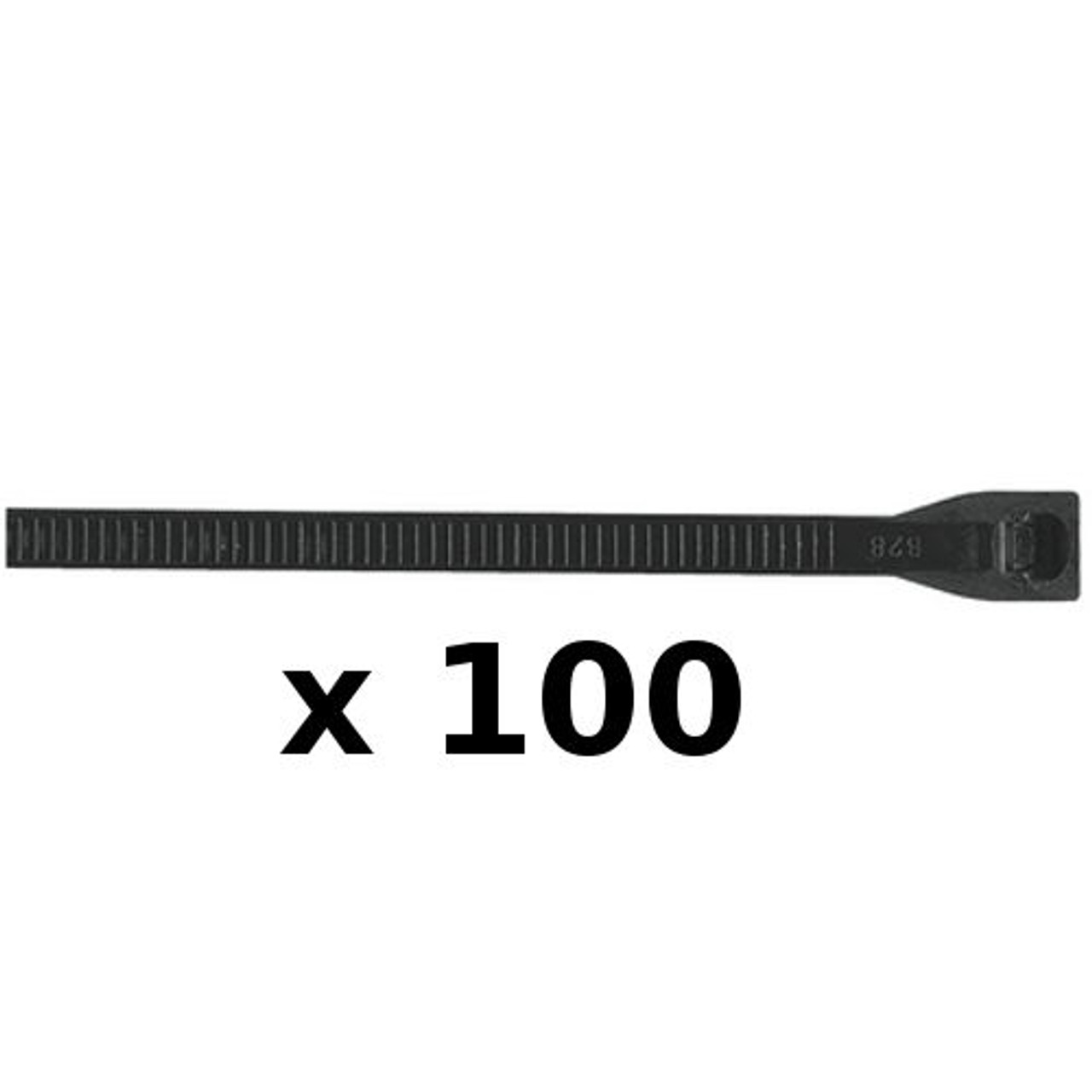 100 Pack of 11 Inch Black UV Resistant Cable Ties for Boats