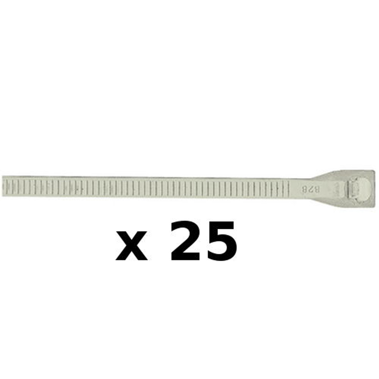 25 Pack of 11 Inch Natural White Cable Ties for Boats