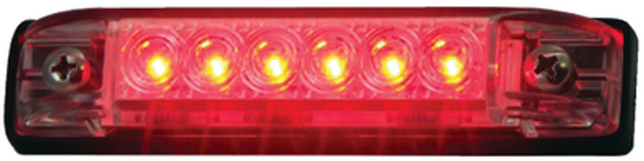 TH MARINE - SLIM LINE LED UTILITY STRIP LIGHTS - Length: 4" LEDs: 6 Red