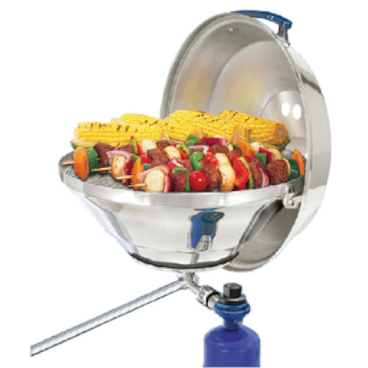 Magma Marine Kettle Original Size Propane Gas Grill with Hinged Lid for Boats