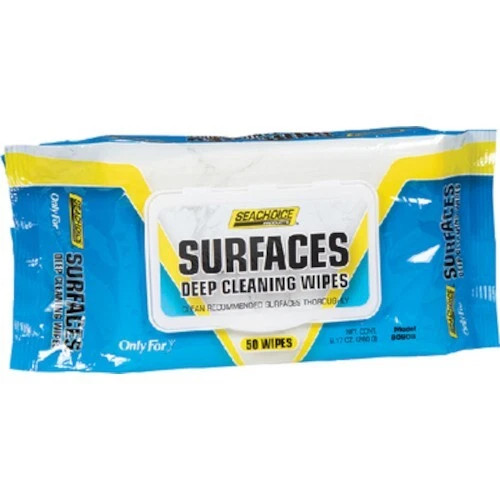 Seachoice Surfaces Deep Cleaning Wipes, 50 Count Bag w/Plastic Lid