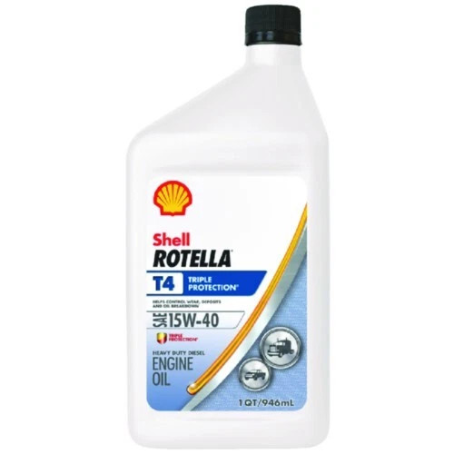 Shell Rotella T4 Tiple Protection Heavy-Duty Diesel 15W-40 Motor Oil, Quart
