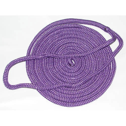 3/8 Inch x 15 Ft Purple Double Braid Nylon Mooring and Docking Line for Boats