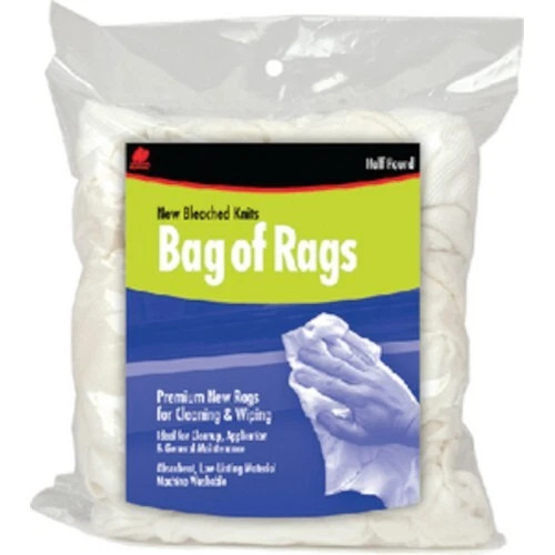 Buffalo 1/2 lb. Bag of Pre-Bleached White Knit Cloth Wiping Rags