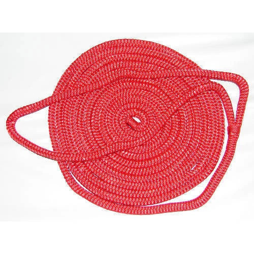 3/8 Inch x 20 Ft Red Double Braid Nylon Mooring and Docking Line for Boats