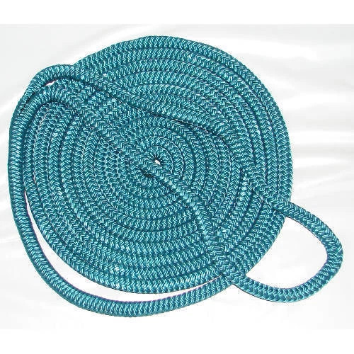 3/8 Inch x 20 Ft Teal Double Braid Nylon Mooring and Docking Line for Boats