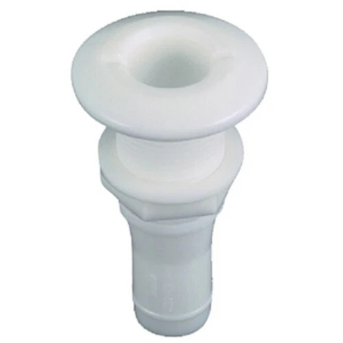 Perko Plastic Braod Flange Thru Hull Connector for 3/4" Hose - White
