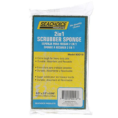 Seachoice 2-Sided Extra Tough Heavy-Duty Scrubber Sponge w/ Soft Absorbent Side