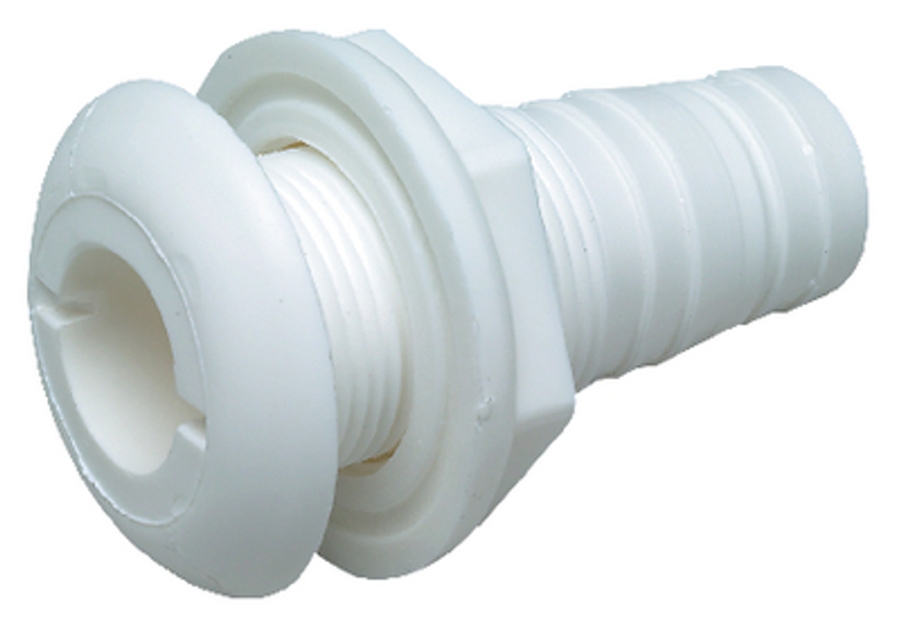 5/8 Inch White Plastic Thru-Hull Bilge Pump and Aerator Hose Fitting for Boats